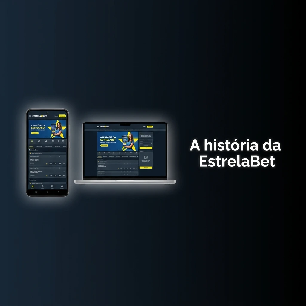 Infográfico sobre a história da EstrelaBet: fundada em 2022, foco no Brasil, experiência mobile, esportes e cassino amplo