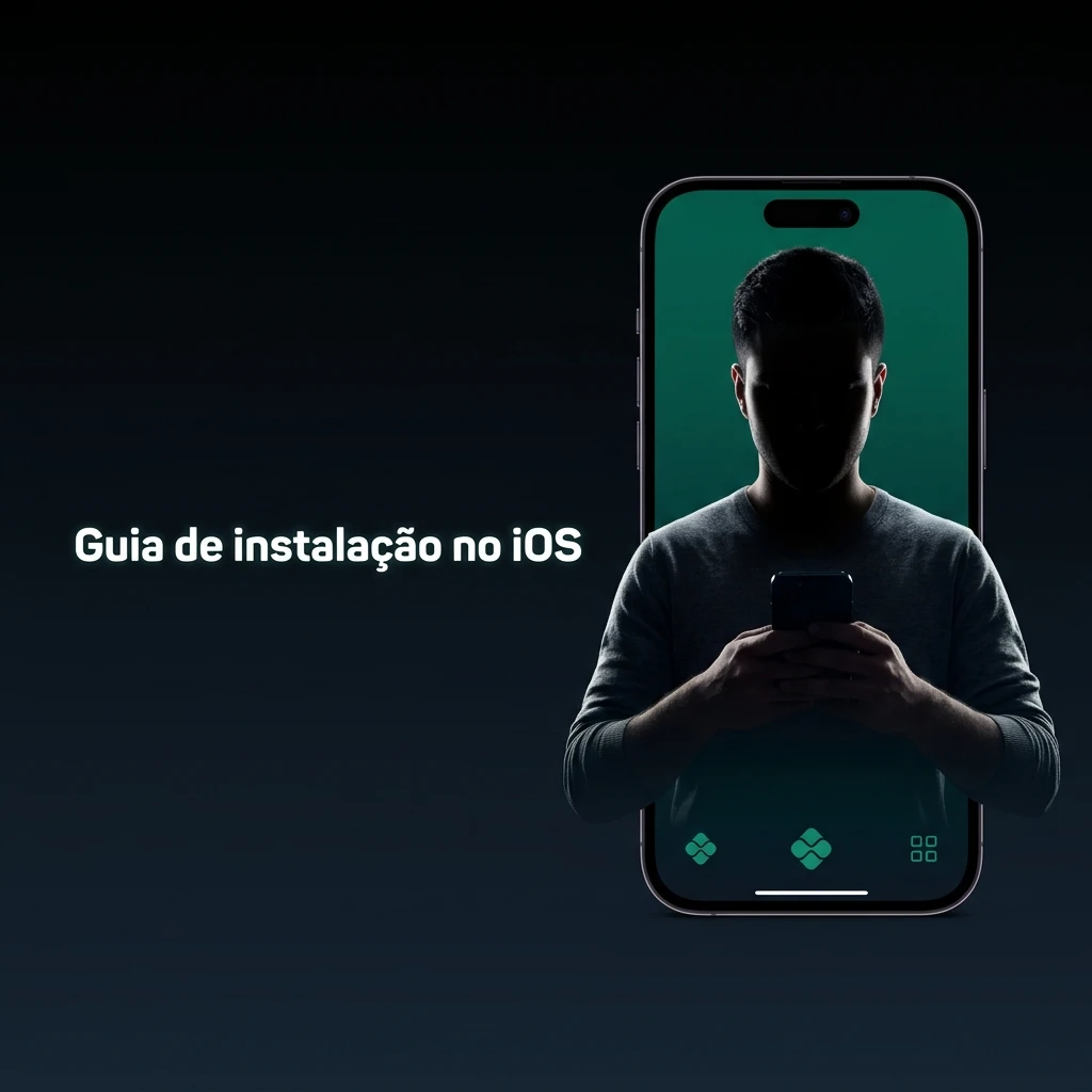 Guia de instalação no iOS: abrir link, instalar app, fazer login, depositar via Pix, acessar e-sports e confirmar aposta