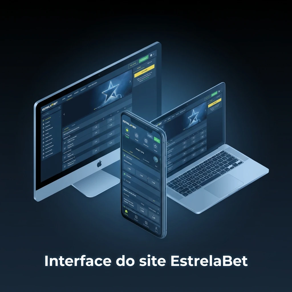 Interface do site EstrelaBet com menu superior, filtros por esportes e ligas, e favoritos para navegação rápida no Brasil