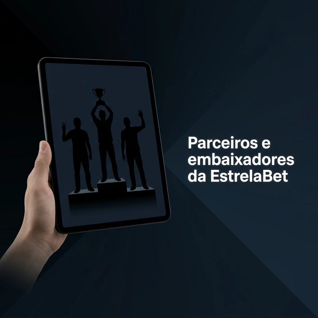 Ilustração sobre parceiros e embaixadores da EstrelaBet, destacando campanhas variáveis e divulgação em canais oficiais